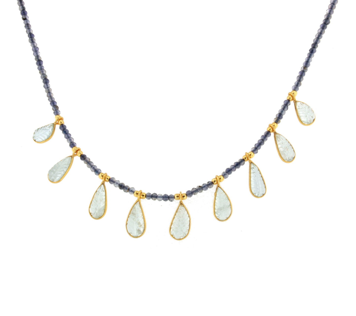 Collar PALOTE en plata de 1º ley con baño de oro 18 ktes y piedras preciosas