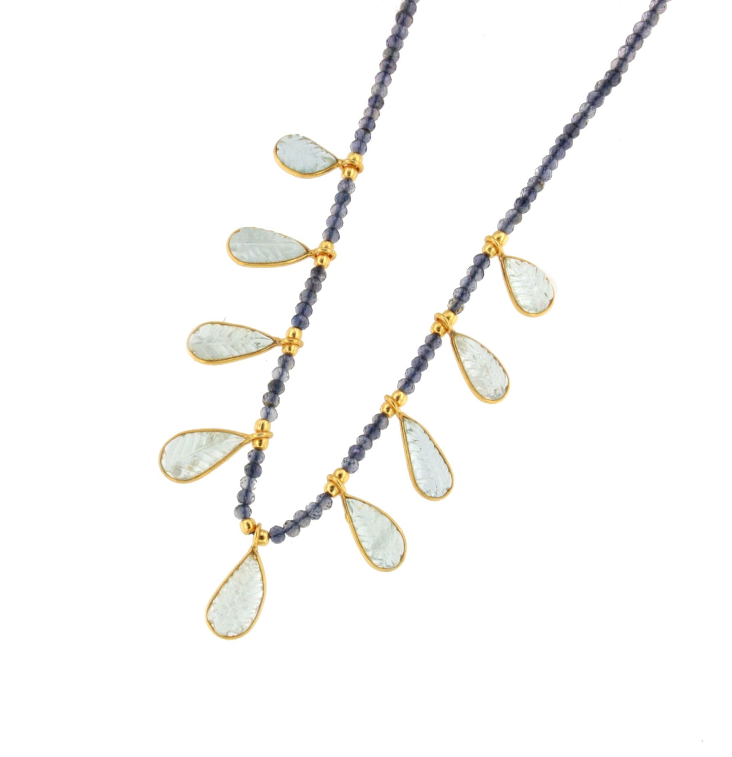 Collar PALOTE en plata de 1º ley con baño de oro 18 ktes y piedras preciosas