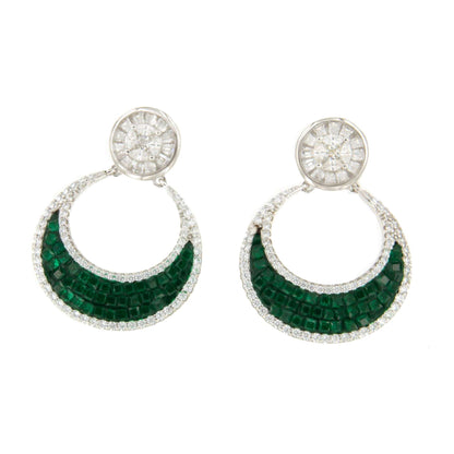 Pendientes SELANE, en plata 1ª ley con circonitas en engaste invisible