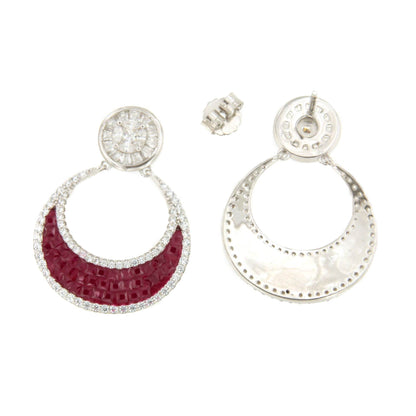 Pendientes SELANE, en plata 1ª ley con circonitas en engaste invisible