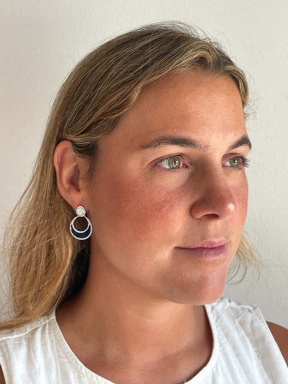 Pendientes SELANE, en plata 1ª ley con circonitas en engaste invisible