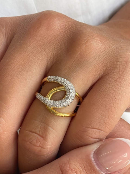 Anillo LUMINA plata 1ª ley bañada oro 18 ktes y circonitasa