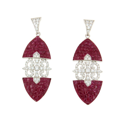 Pendientes LYRA, en plata 1ª ley con circonitas en engaste invisible