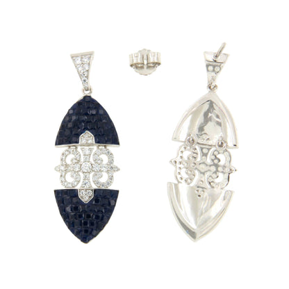 Pendientes LYRA, en plata 1ª ley con circonitas en engaste invisible