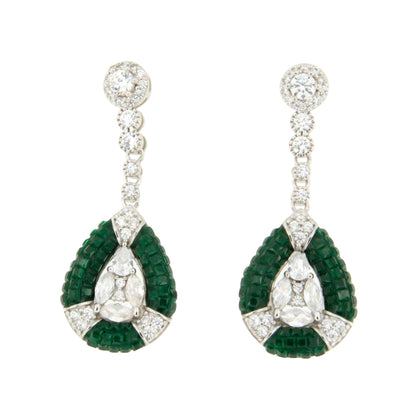 Pendientes MIREL, en plata 1ª ley con circonitas en engaste invisible (Copia)