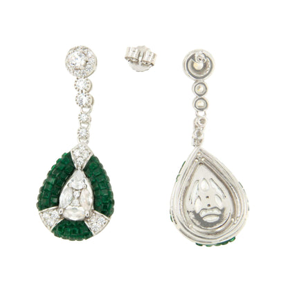 Pendientes MIREL, en plata 1ª ley con circonitas en engaste invisible (Copia)