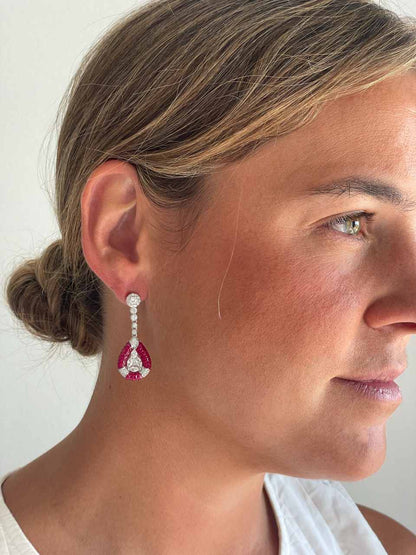 Pendientes MIREL, en plata 1ª ley con circonitas en engaste invisible (Copia)