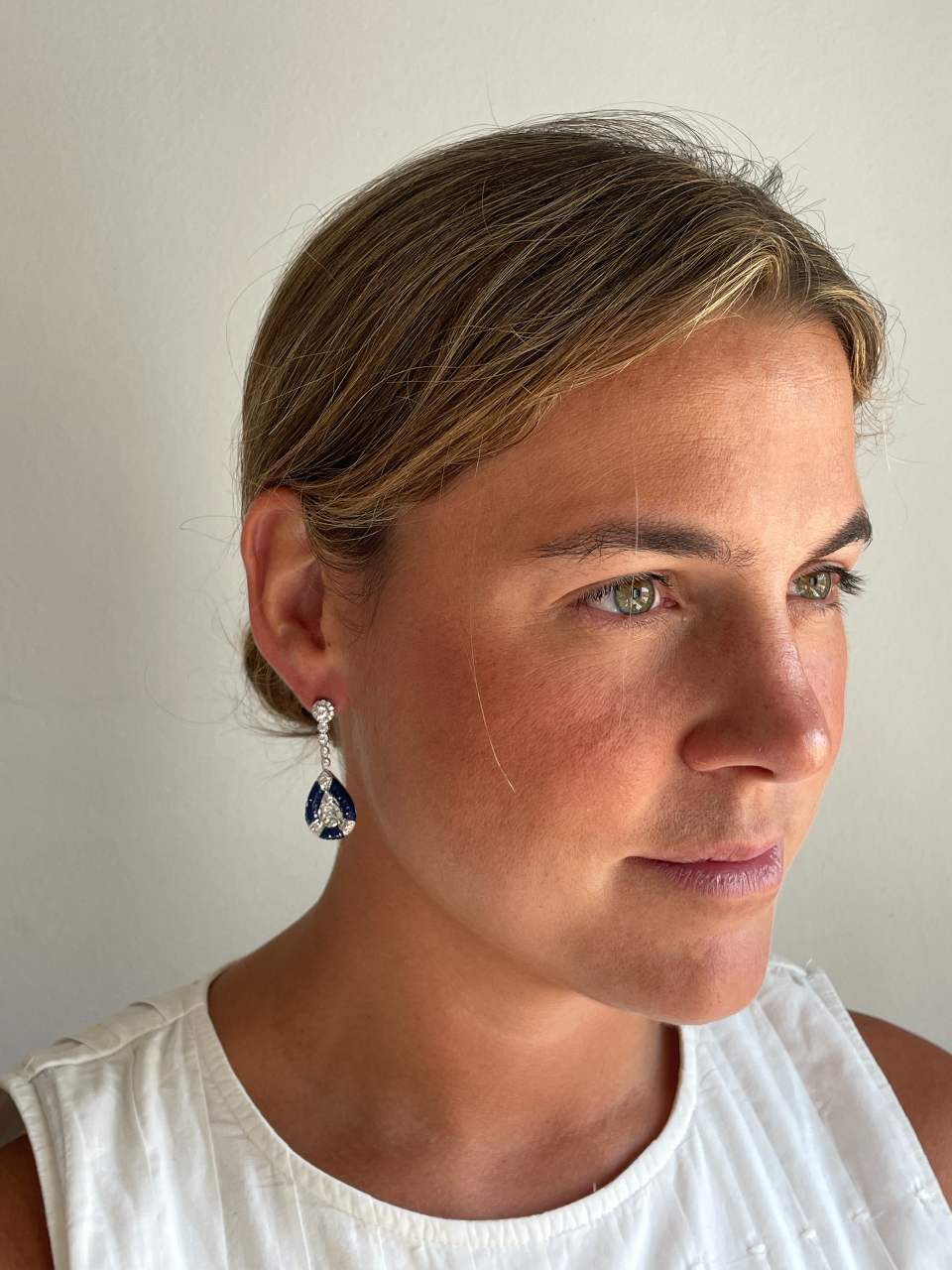 Pendientes MIREL, en plata 1ª ley con circonitas en engaste invisible (Copia)