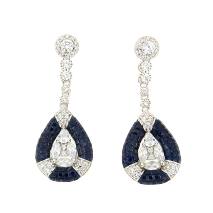 Pendientes MIREL, en plata 1ª ley con circonitas en engaste invisible (Copia)
