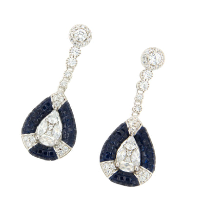 Pendientes MIREL, en plata 1ª ley con circonitas en engaste invisible (Copia)