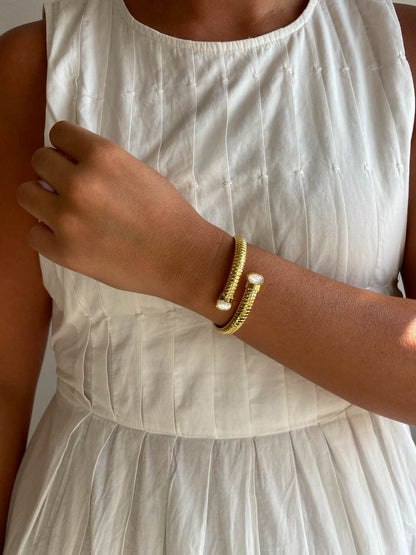Pulsera ELANIS articulada de plata bañada en oro de 18 ktes