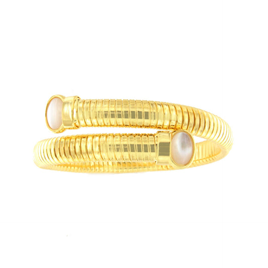 Pulsera ELANIS articulada de plata bañada en oro de 18 ktes