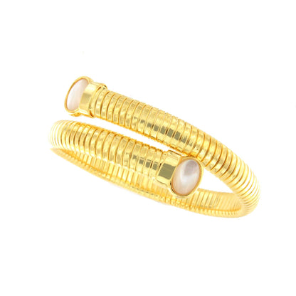 Pulsera ELANIS articulada de plata bañada en oro de 18 ktes