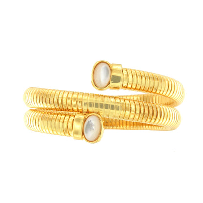 Pulsera NEREA articulada de plata bañada en oro de 18 ktes