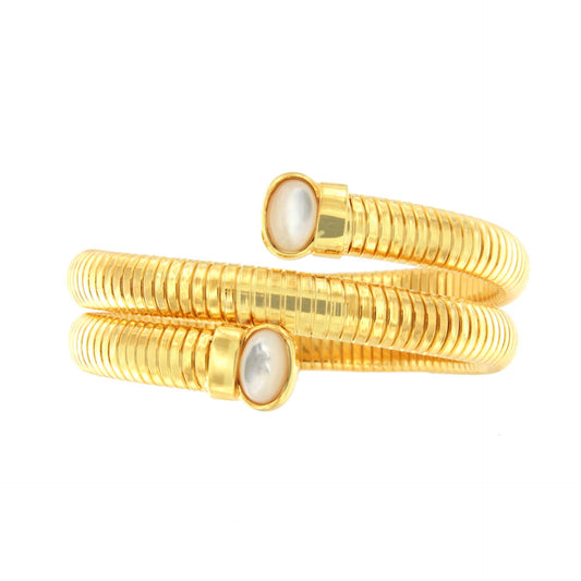 Pulsera NEREA articulada de plata bañada en oro de 18 ktes