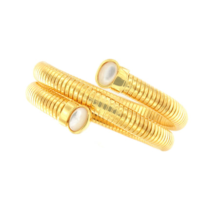 Pulsera NEREA articulada de plata bañada en oro de 18 ktes