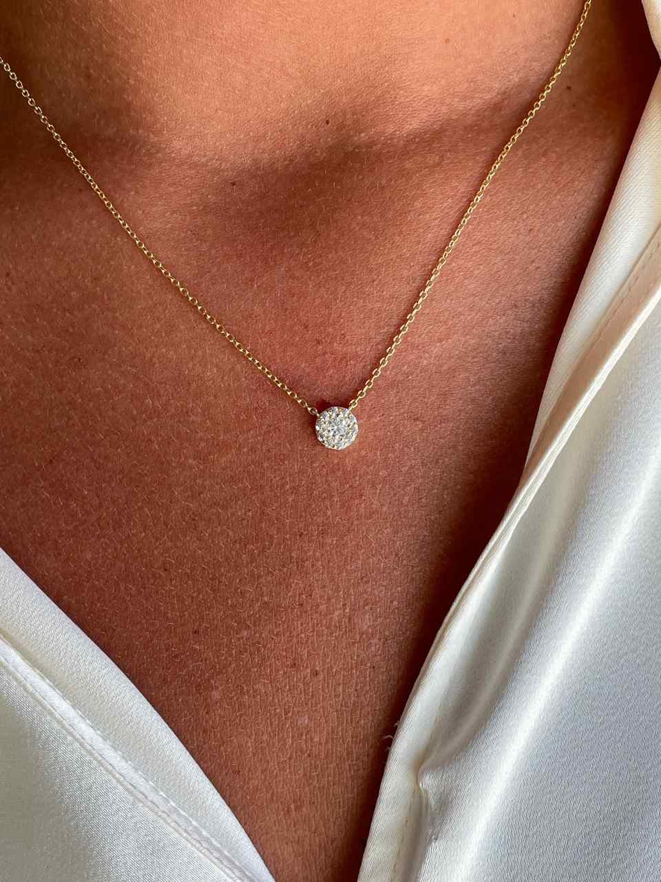 Gargantilla SABA de plata ley / baño de oro 18 ktes con circonitas