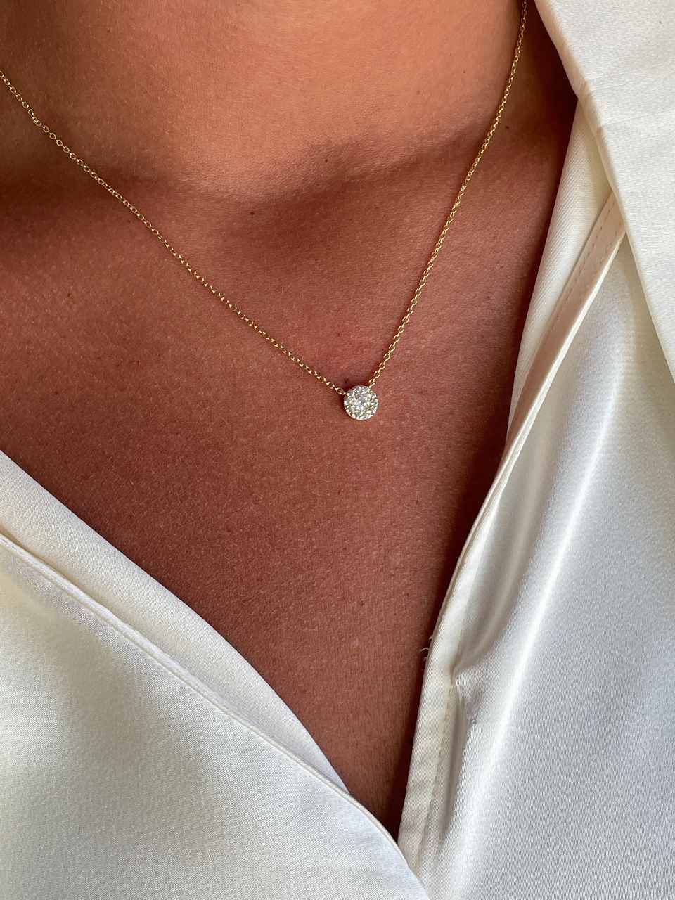 Gargantilla SABA de plata ley / baño de oro 18 ktes con circonitas