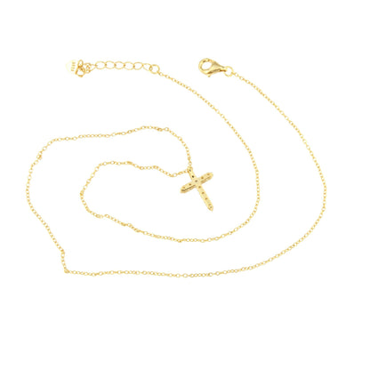Gargantilla CURAZAO de plata con cruz de circonitas.