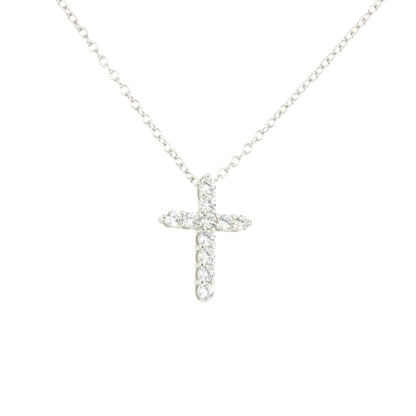Gargantilla CURAZAO de plata con cruz de circonitas.