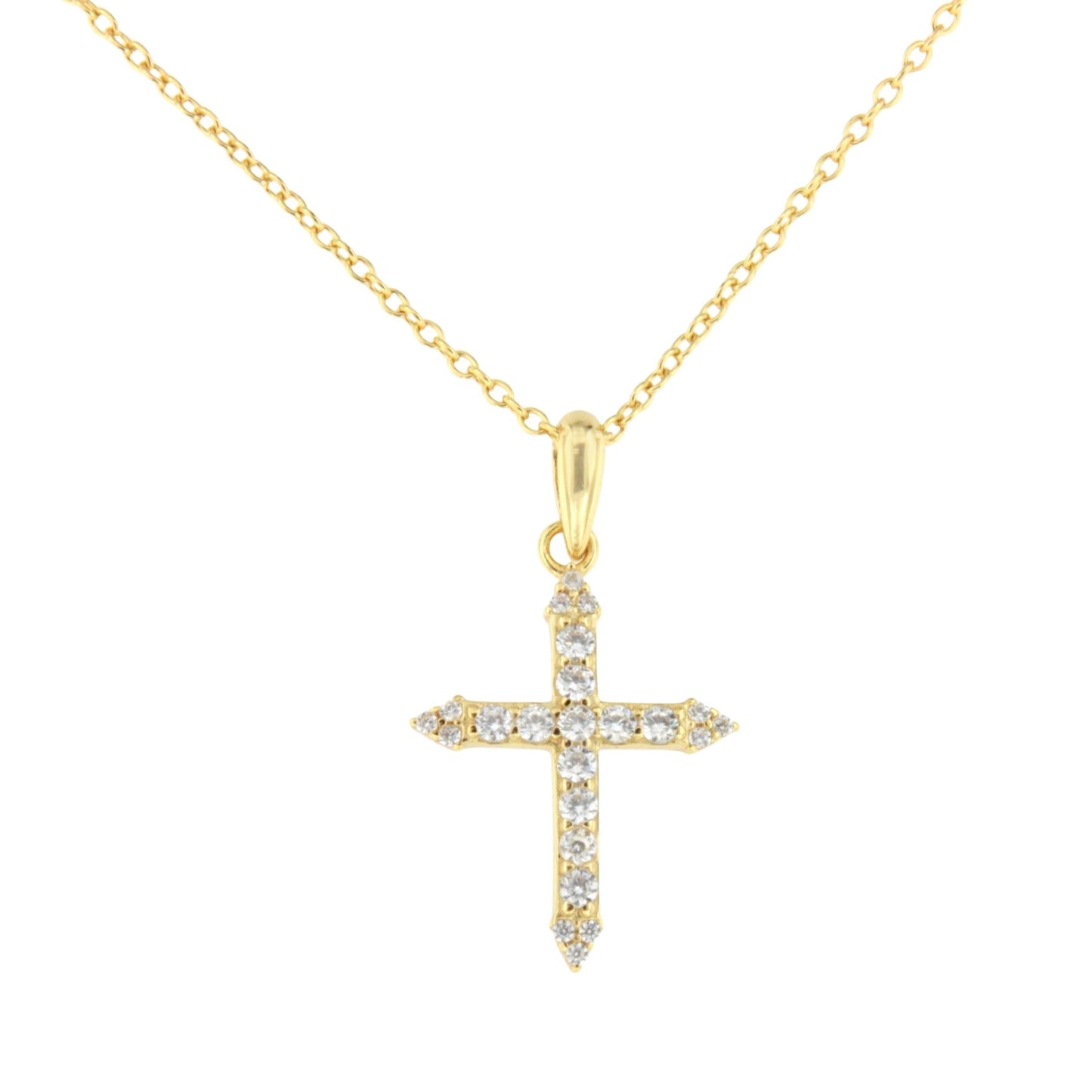 Gargantilla NEVIS de plata con cruz de circonitas