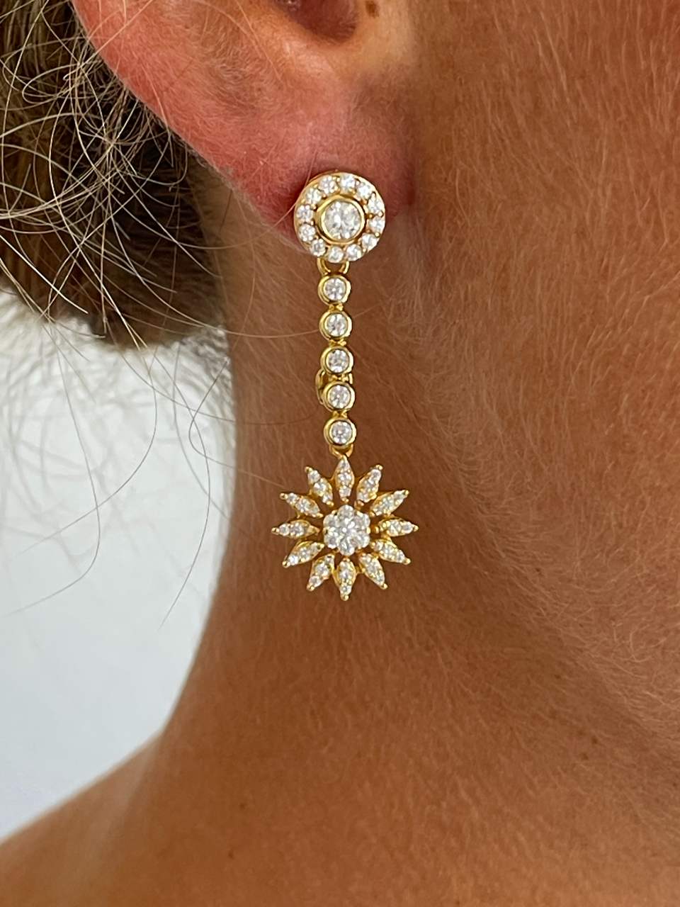 Colgantes BARBADOS , para pendientes desmontables en plata con circonitas
