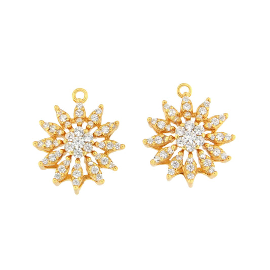 Colgantes BARBADOS , para pendientes desmontables en plata con circonitas
