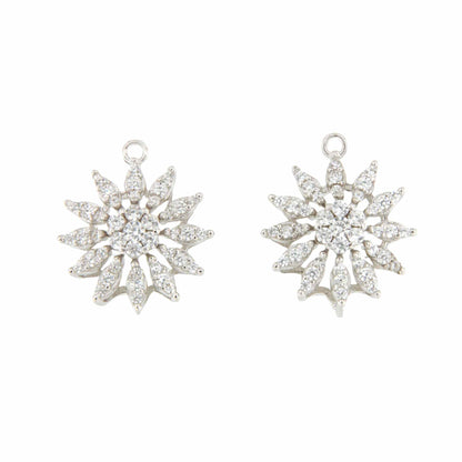 Colgantes BARBADOS , para pendientes desmontables en plata con circonitas