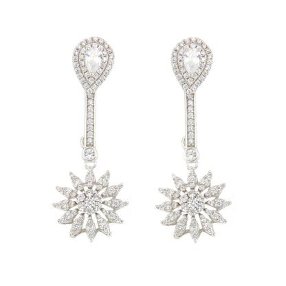 Colgantes BARBADOS , para pendientes desmontables en plata con circonitas