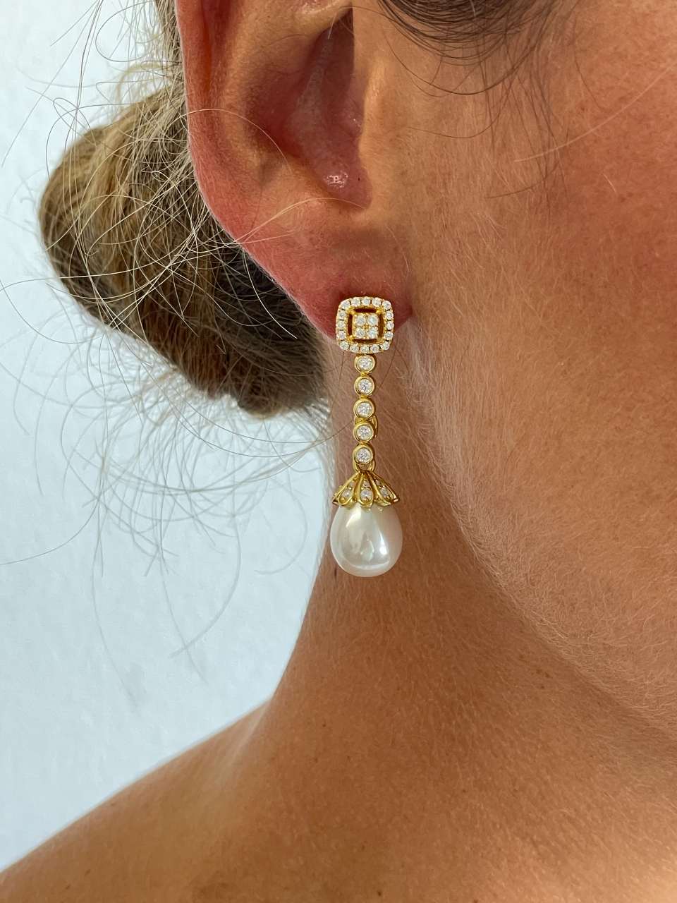 Pendientes TOBAGO desmontables de circonitas en plata rodiada/ baño oro 18 ktes