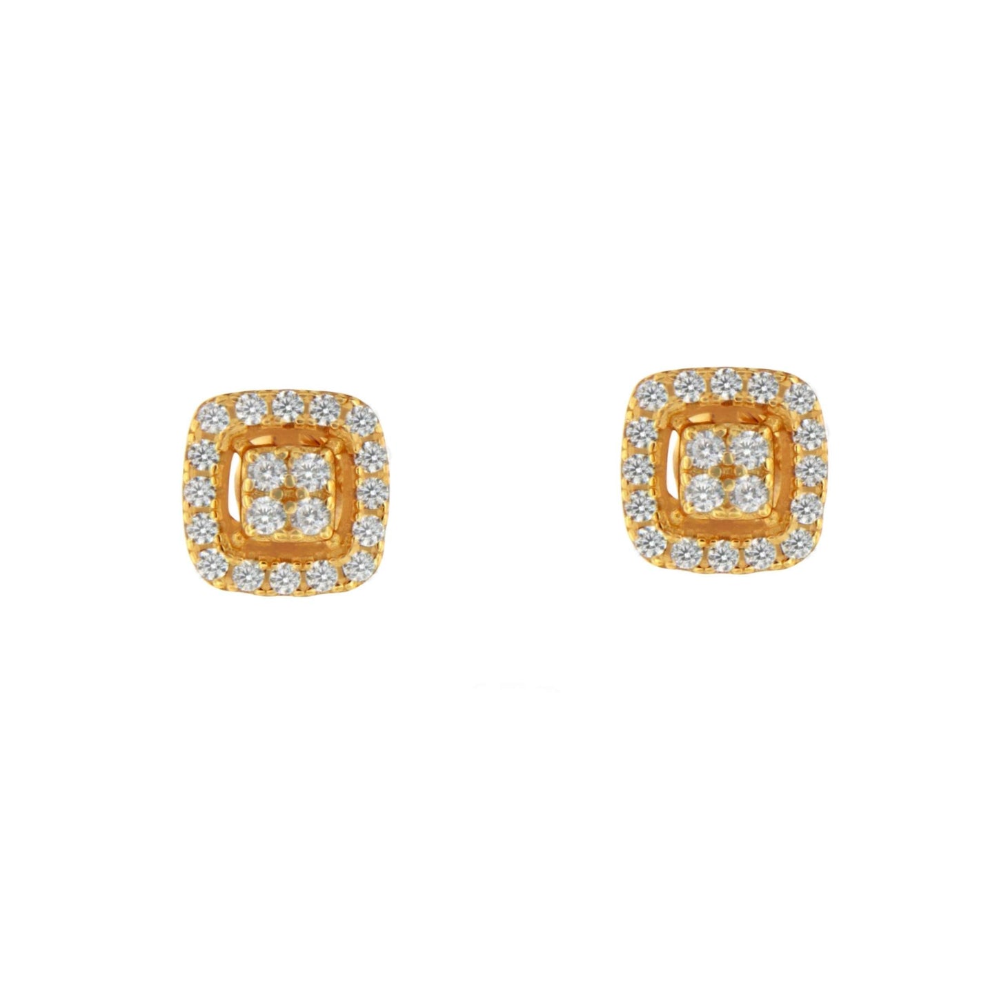Pendientes TOBAGO desmontables de circonitas en plata rodiada/ baño oro 18 ktes