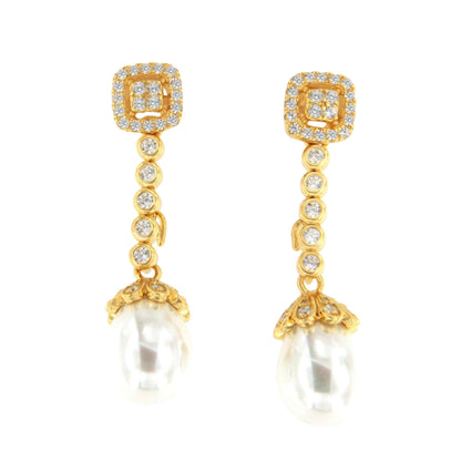 Pendientes TOBAGO desmontables de circonitas en plata rodiada/ baño oro 18 ktes