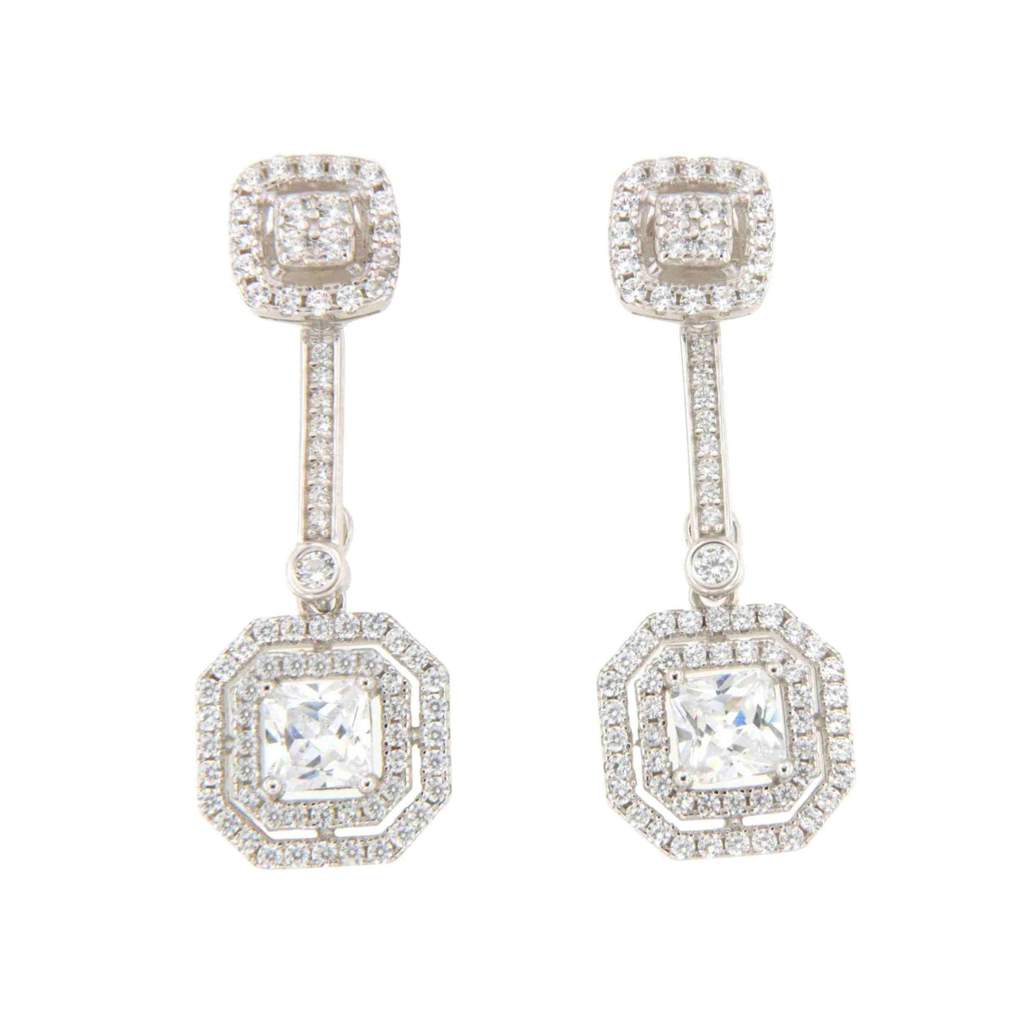 Pendientes TOBAGO desmontables de circonitas en plata rodiada/ baño oro 18 ktes