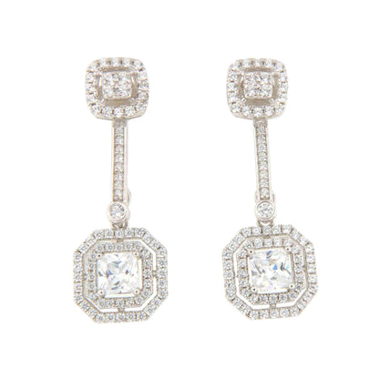 Pendientes TOBAGO desmontables de circonitas en plata rodiada/ baño oro 18 ktes