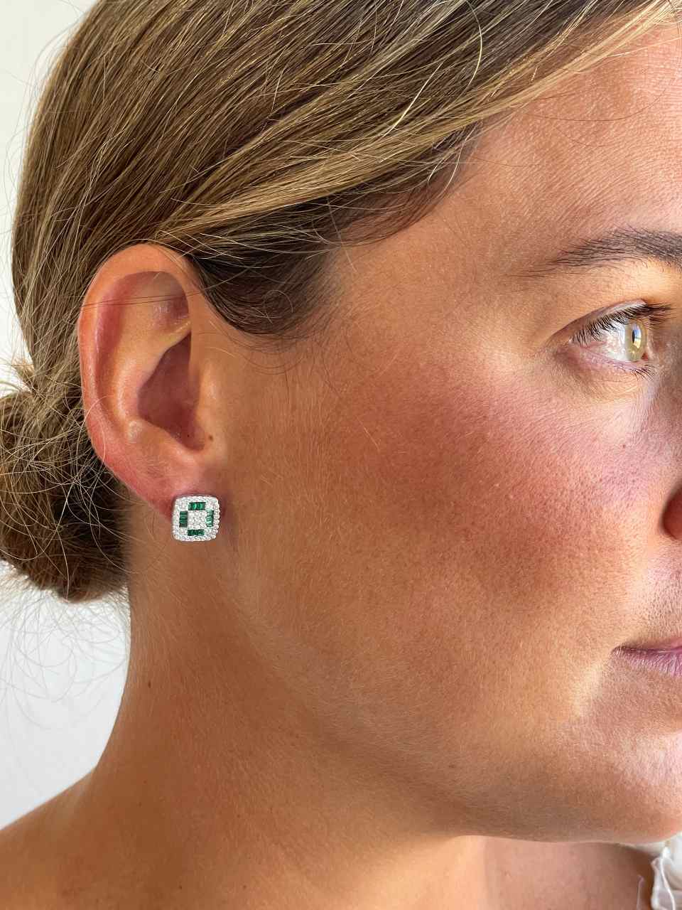 Pendientes SAN MARTIN desmontables en plata con circonitas zafiro/ esmeralda/ rubí