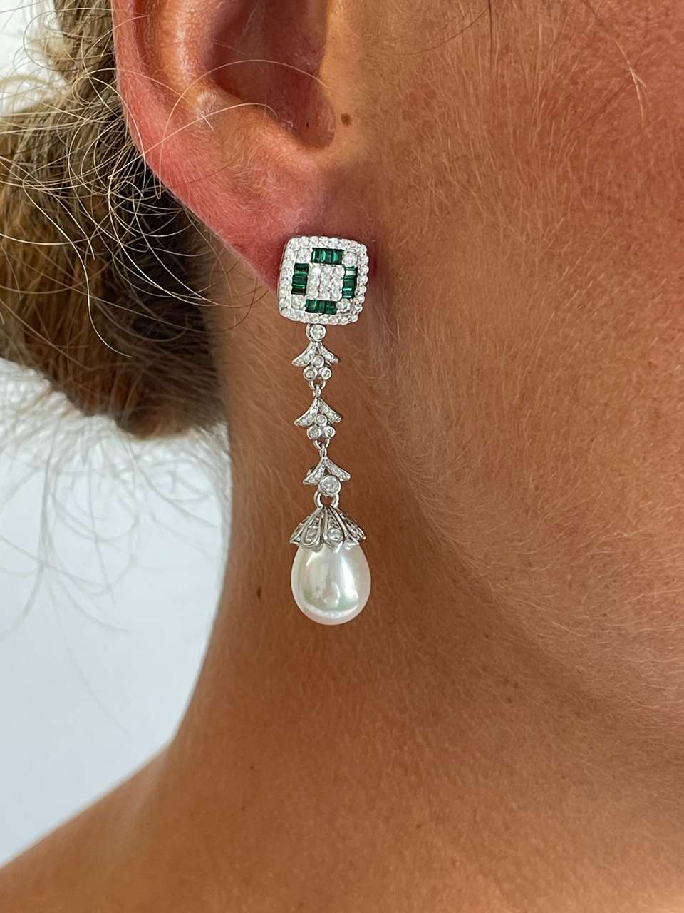 Pendientes SAN MARTIN desmontables en plata con circonitas zafiro/ esmeralda/ rubí