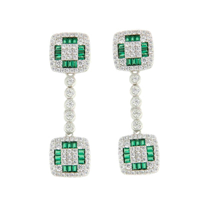 Pendientes SAN MARTIN desmontables en plata con circonitas zafiro/ esmeralda/ rubí