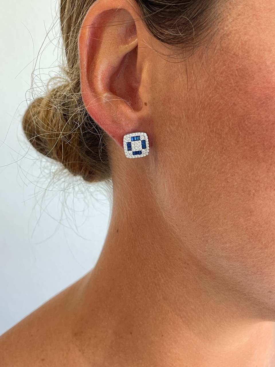 Pendientes SAN MARTIN desmontables en plata con circonitas zafiro/ esmeralda/ rubí