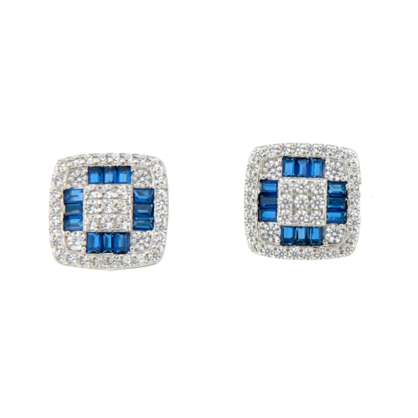 Pendientes SAN MARTIN desmontables en plata con circonitas zafiro/ esmeralda/ rubí