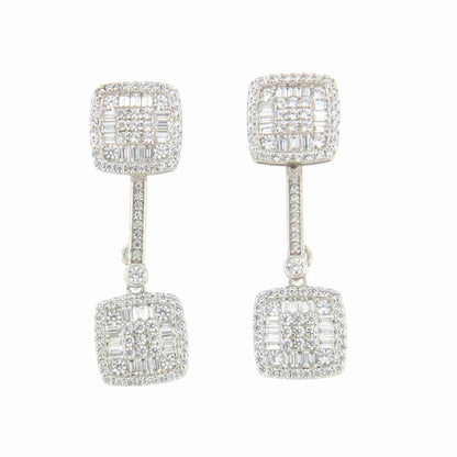 Pendientes SAN MARTIN desmontables en plata con circonitas zafiro/ esmeralda/ rubí