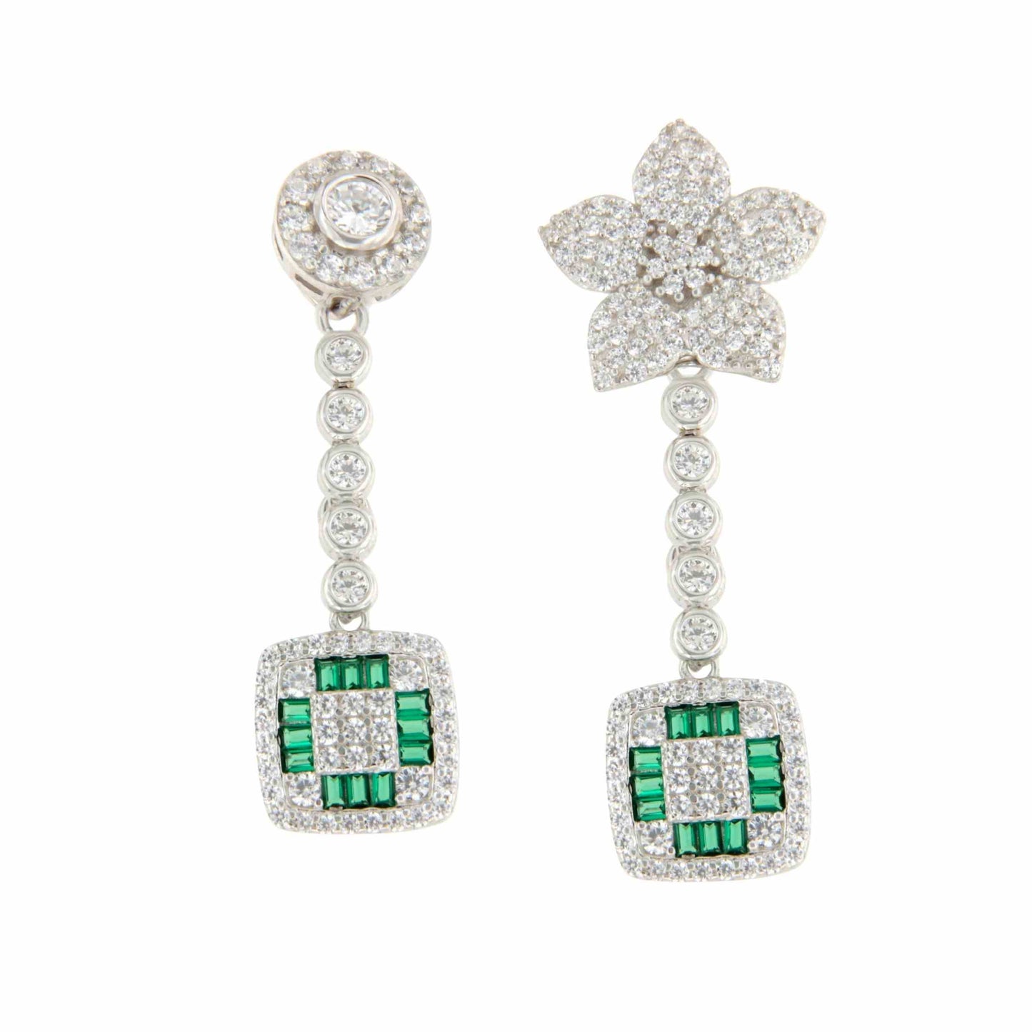 Colgantes MARTINICA desmontables en plata con circonitas zafiro/ esmeralda/ rubí