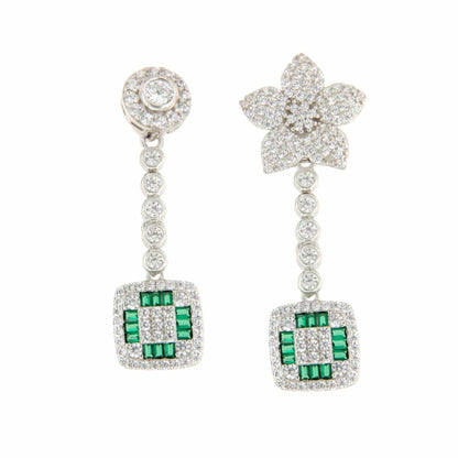 Colgantes MARTINICA desmontables en plata con circonitas zafiro/ esmeralda/ rubí