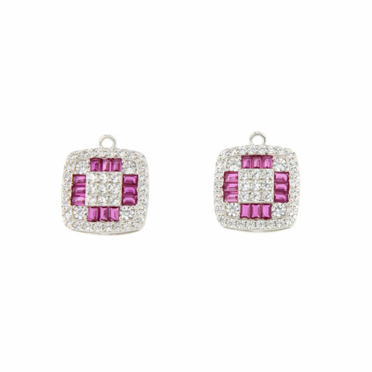 Colgantes MARTINICA desmontables en plata con circonitas zafiro/ esmeralda/ rubí