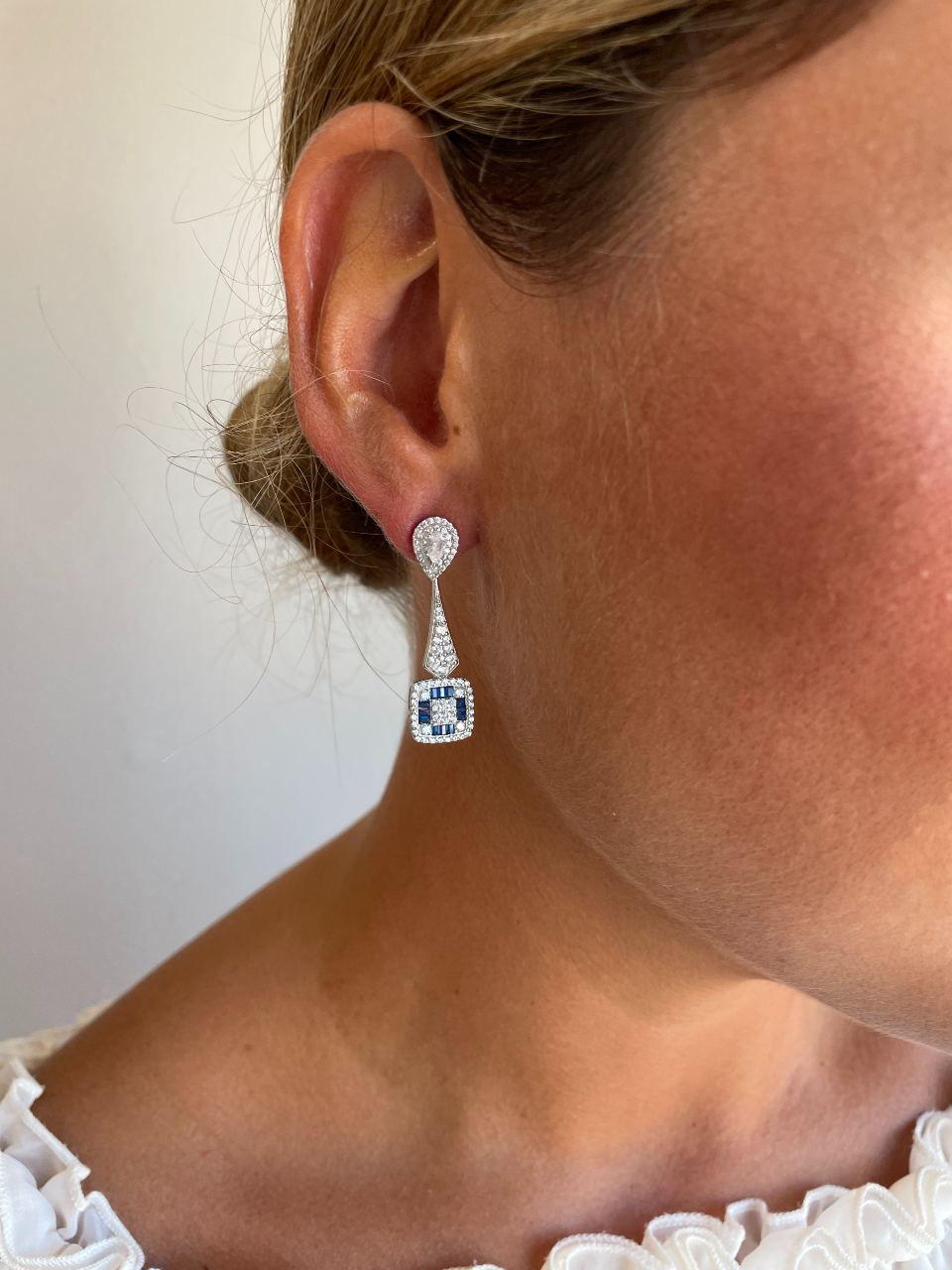 Colgantes MARTINICA desmontables en plata con circonitas zafiro/ esmeralda/ rubí