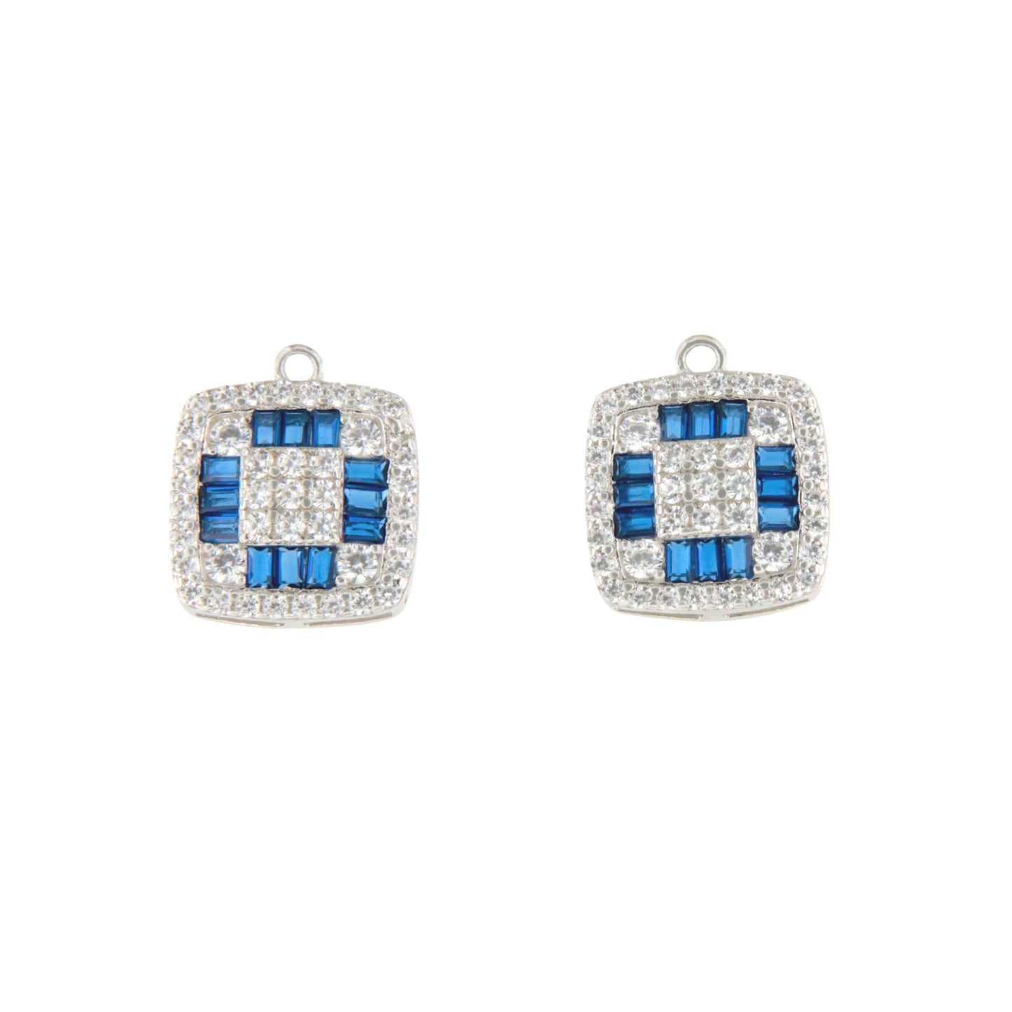 Colgantes MARTINICA desmontables en plata con circonitas zafiro/ esmeralda/ rubí