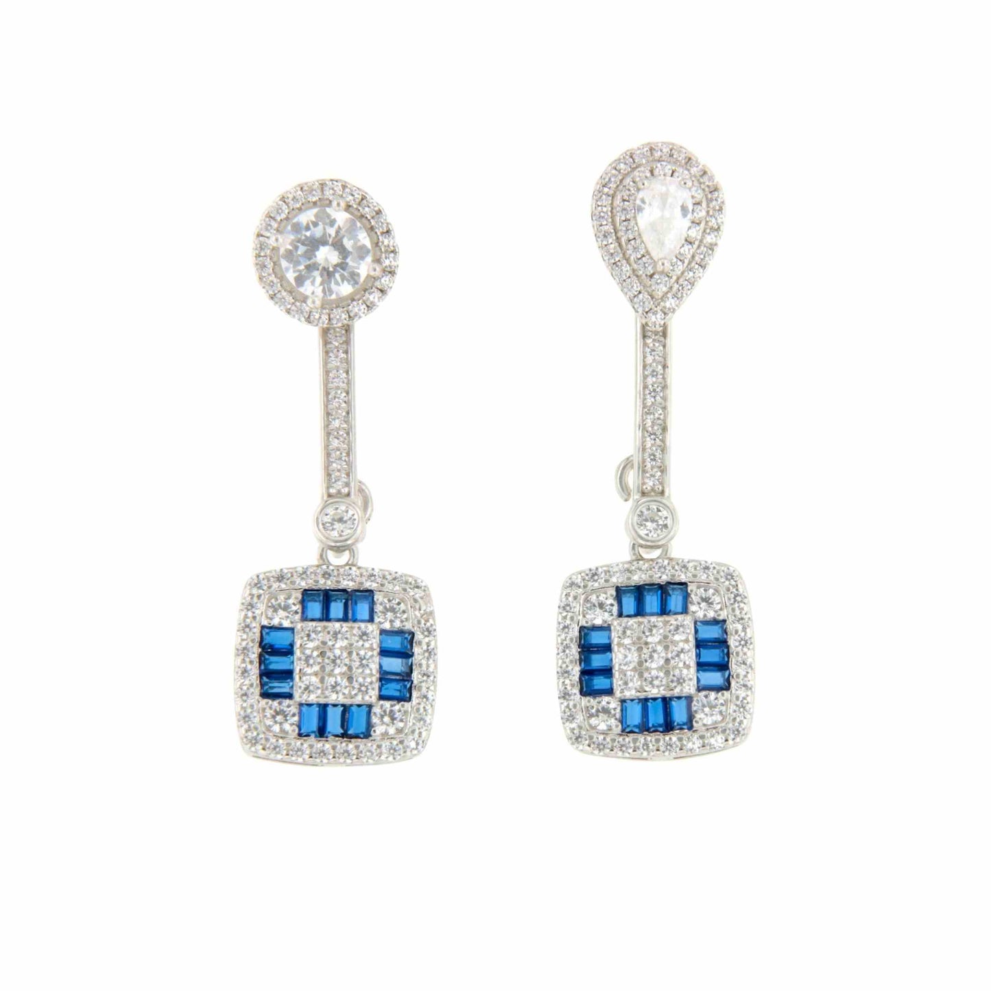 Colgantes MARTINICA desmontables en plata con circonitas zafiro/ esmeralda/ rubí