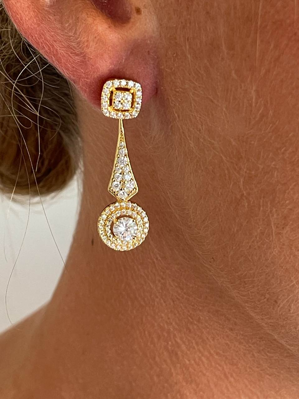 Alargador BEQUIA triangular de plata de ley y circonitas