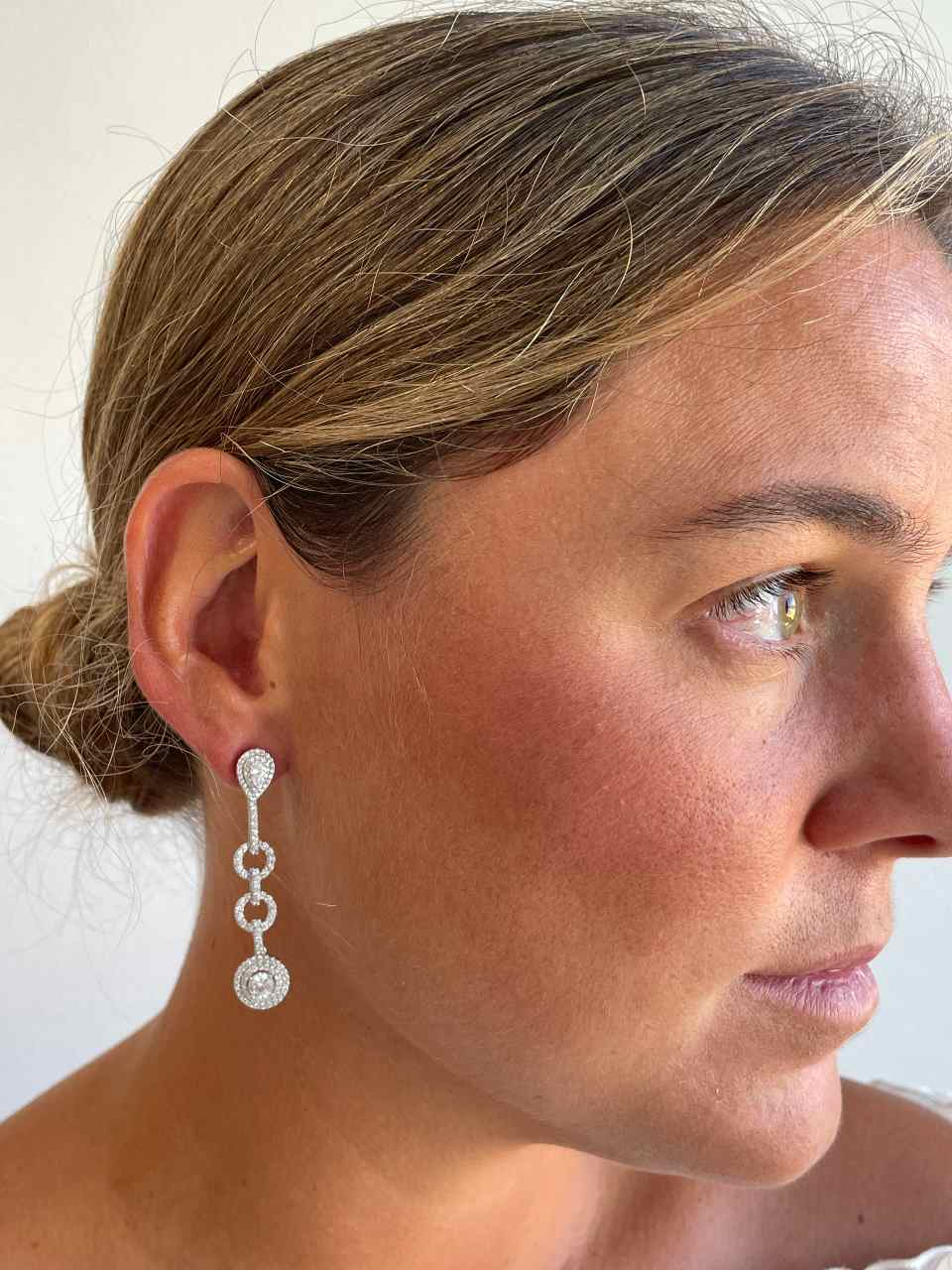 Colgantes SAONA , para pendientes desmontables en plata con circonitas