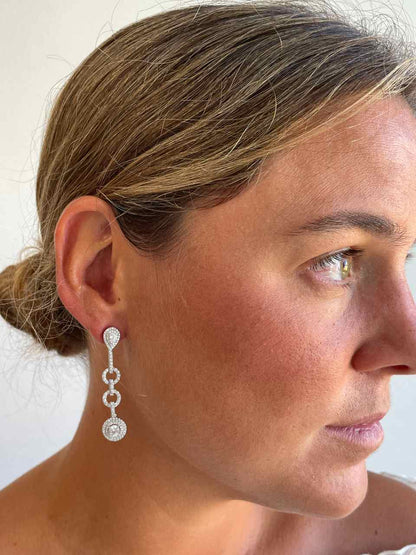 Colgantes SAONA , para pendientes desmontables en plata con circonitas