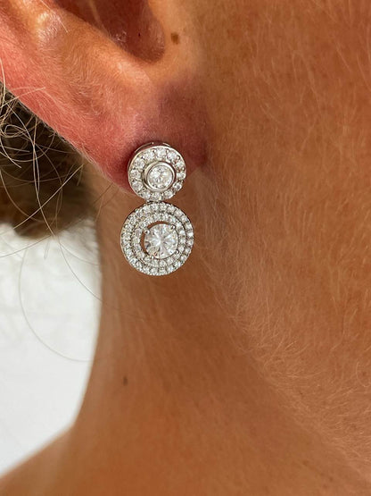 Colgantes SAONA , para pendientes desmontables en plata con circonitas